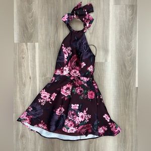 Halter Floral Formal Dress